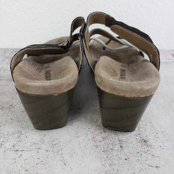 Romika Metallic Leather Wedge Sandals Slides Comfort Shoes size 39 US 8.5 - Picture 11 of 14